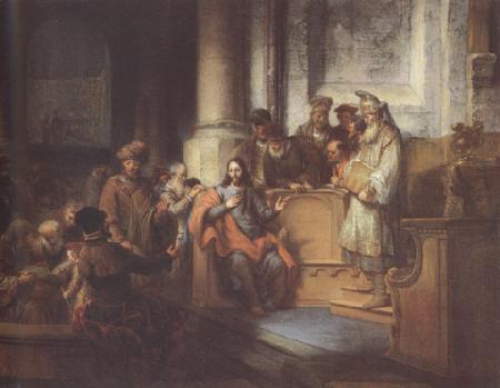 Gerbrand van den Eeckhout Christ teaching in the Synagogue at Nazareth (mk33) France oil painting art